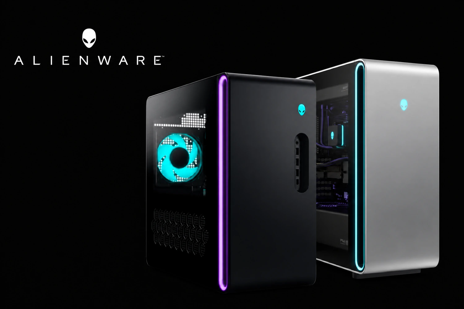 Alienware logo and high-performance gaming computers