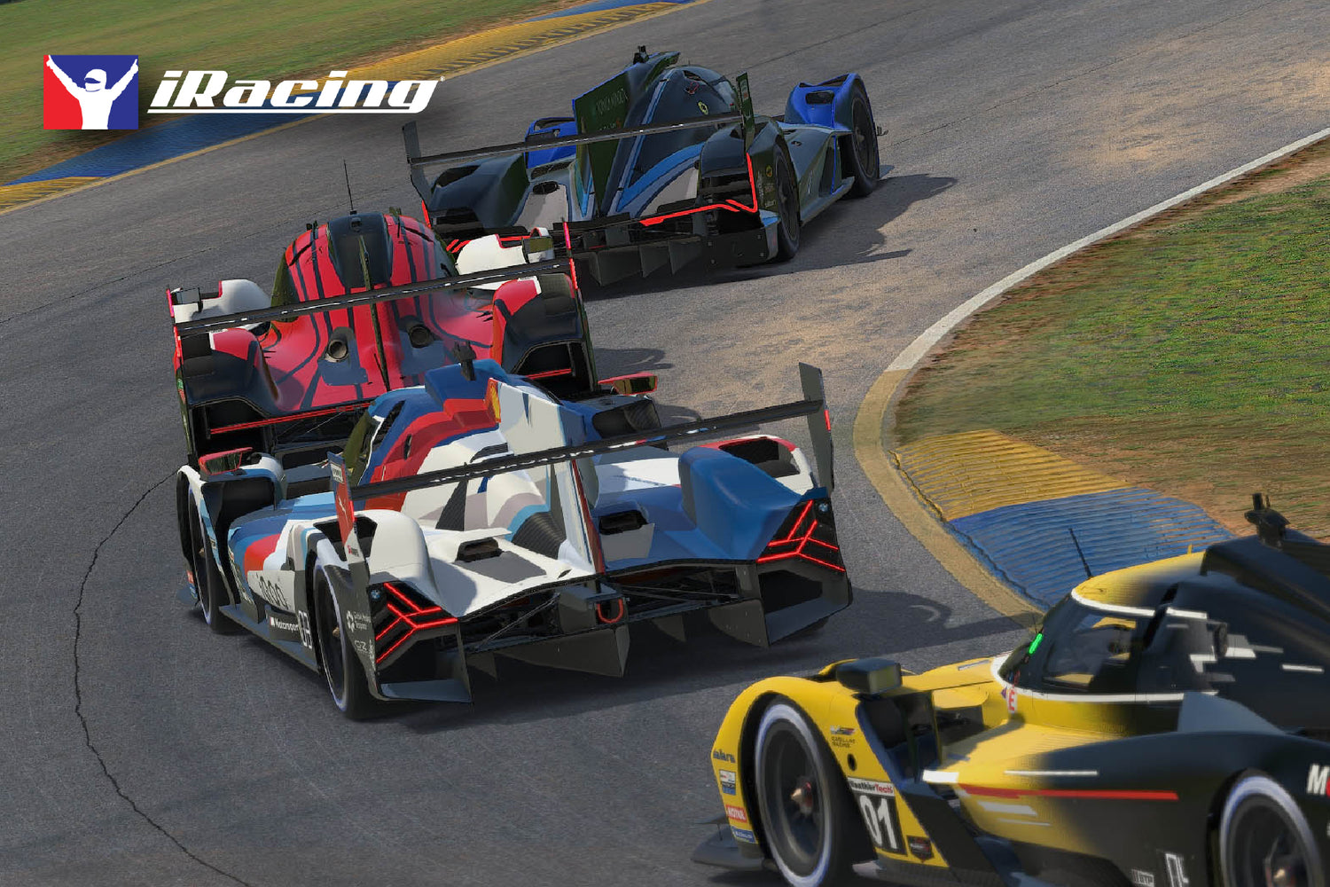 iRacing logo over a simulated racing scene