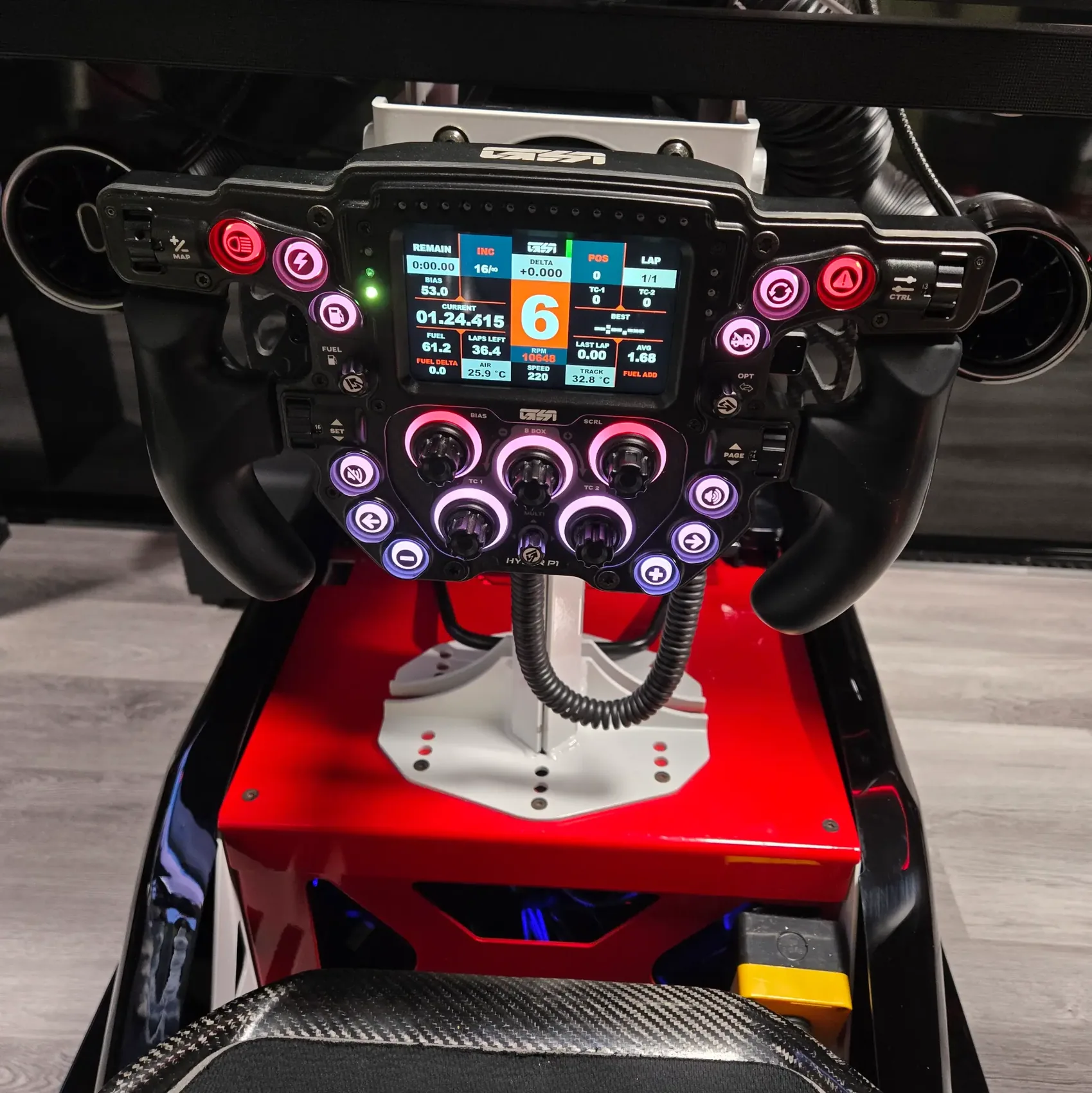 Racing steering wheel detail