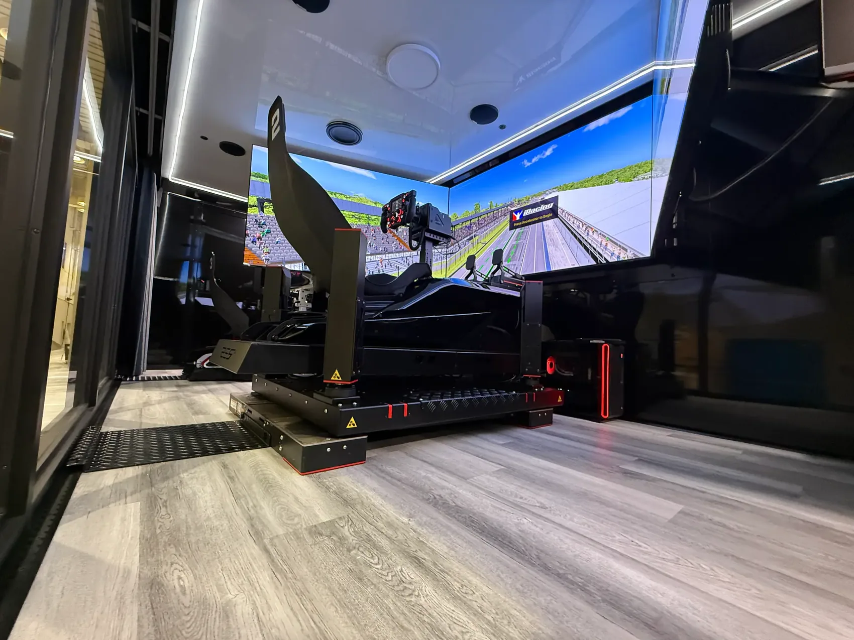Full-motion simulator inside the studio